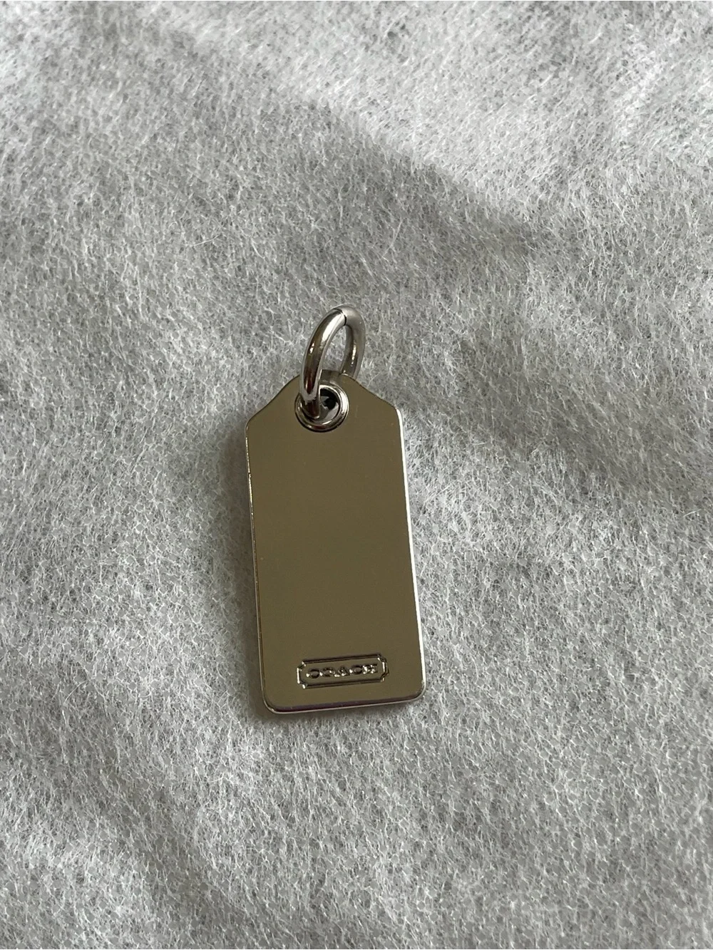 Coach Silver Tone Logo Tag Charm